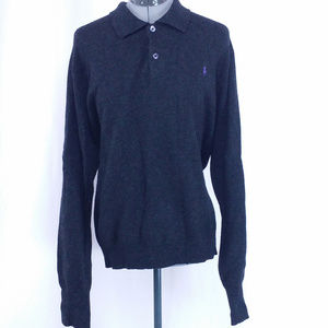 Polo Wool Sweater Ralph Lauren Black w/ Purple